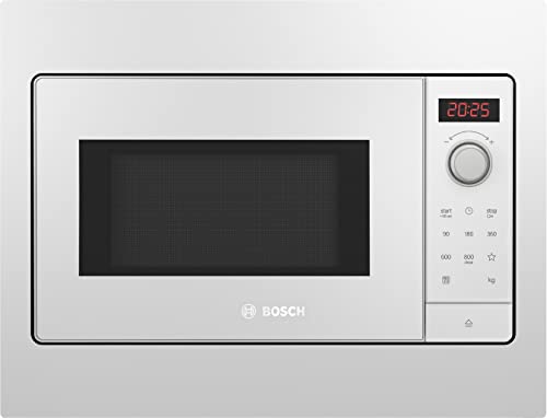 Bosch Bfl523Mw3 Serie 2 Microonde Da Incasso, 38 X 50 Cm, 800 W, Piatto Rotante 27 Cm, Cerniera Porta Sinistra, Autopilot 7 7 Programmi Automatici Sup