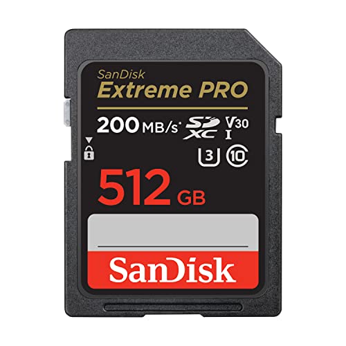 Sandisk 512Gb Extreme Pro Scheda Sdxc + Rescuepro Deluxe Fino A 200 Mb/S Uhs-I Class 10 U3 V30