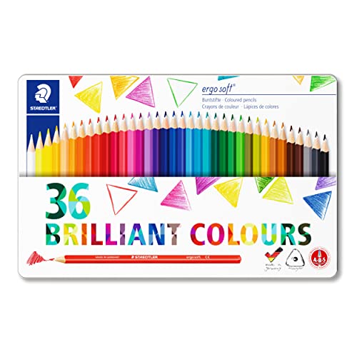 Staedtler Triangolare Matite Colorate In Latta, Colori Assortiti (Confezione Da 36)