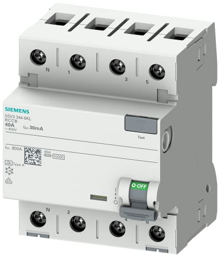 Siemens Sentron – Interruttore Differenziale 5Sv 70 Mm Classe – A 4 Poli 40 A 30 Ma