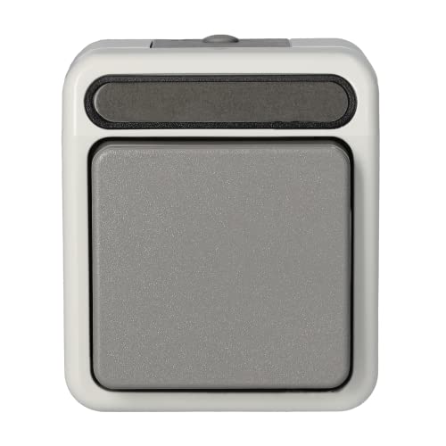 Merten Interruttore Di Spegnimento/Commutatore, Unipolare, Aquastar, Grigio, Meg3116-8029