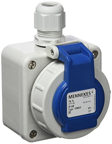 Mennekes 101700017 Basi Schuko. 16 A/230 V, Outlet, Grado Di Protezione Ip 68, 10 Pacchetto, Blu