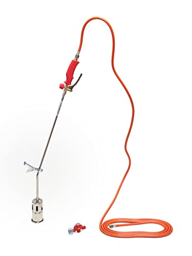 Rothenberger Industrial Romaxi Premium - Abflammgerät 030957E Inkl. 5M Propan Gas Schlauch & Propan Konstantregler, Brenner, Unkraut Vernichter, Dach-