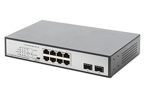 Digitus - Switch Gigabit Poe A 8 Porte, 19 Pollici, Non Gestito, 2 Uplink