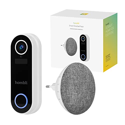 Hombli Smart Doorbell 2 Bianco Chime 2, Video A 1080P, Sistema Audio Bidirezionale, Sensore Di Movimento, Facile Installazione, Micro Sd E Cloud