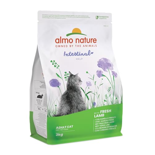 Almo Nature Holistic Digestive Help Con Carne Fresca - Cibo Secco Completo Per Gatti Adulti Con Agnello Fresco. Sacchetto Da 2 Kg