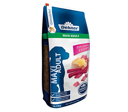 Dehner Cibo Per Cani Maxi Adult, Cibo Secco Senza Cereali, Senza Zucchero, Per Cani Adulti Di Grandi Razze, Anatra, Agnello, Patata, 12,5 Kg
