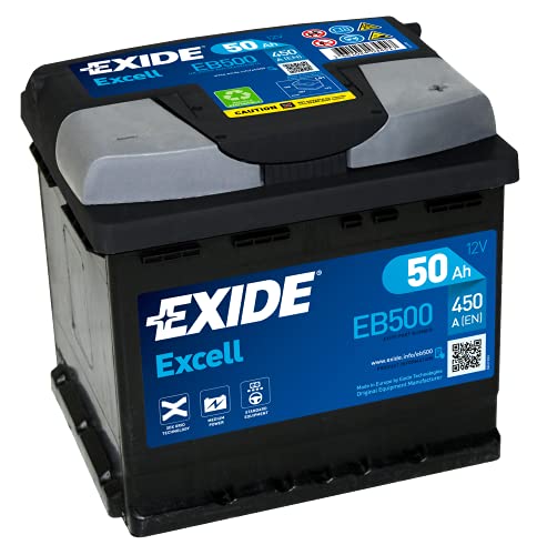 Batería 12V/50Ah - 450 Cca - Serie Exide Excell Eb500