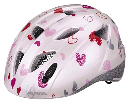 Alpina Casco Per Bambini Ximo, Bambini, Ximo, Bianco - White Hearts, 49-54