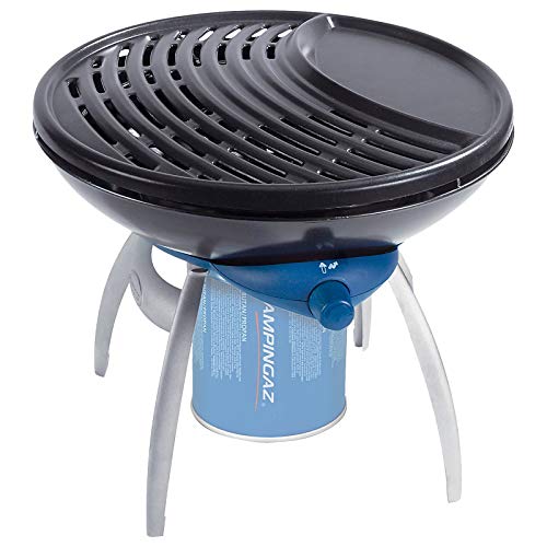 Campingaz Party Camping Grill 200 Cv, Piccola Griglia E Fornello A Gas In 1, 2 000 Watts, Funzionamento Con Cartuccia Di Gas Cv 470+, Blu, 15 X 3 X 15