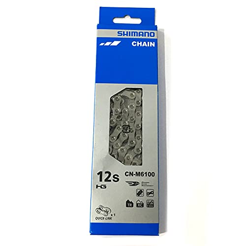 Shimano 4550170618810, Mtb Deore M6100 Chain 12S X 138 Links + Quicklink Unisex Adulto, Argento, Taglia Unica