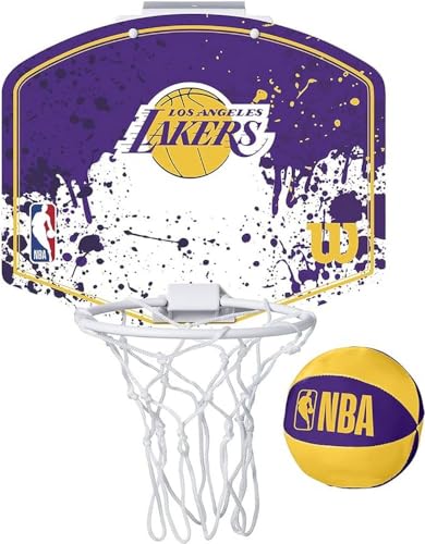 Wilson Minicanestro Da Basket Nba Team Mini Hoop, Plastica, Bianco/Viola (Los Angeles Lakers)
