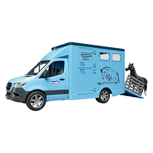 Bruder 02674 - Mercedes Benz Sprinter Trasporto Animali Con 1 Cavallo, Cortile Per Cavalli, Fattoria