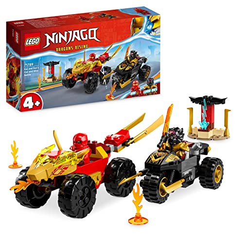 Lego Ninjago Battaglia Su Auto E Moto Di Kai E Ras, Veicoli Giocattolo Da Corsa Con 2 Minifigure, Giochi Ninja Per Bambini E Bambine Dai 4 Anni In Su,