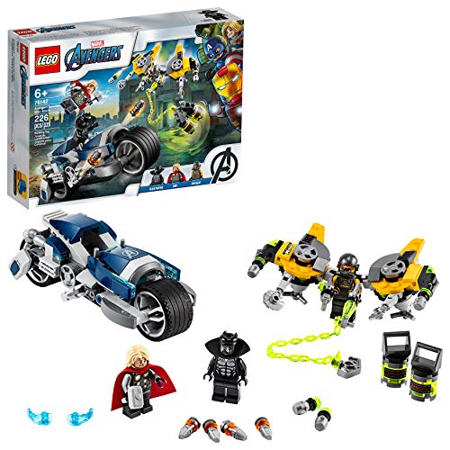Lego Super Heroes Avengers - Attacco Della Speeder Bike, Playset Con Minifigure Della Pantera Nera E Thor, 76142