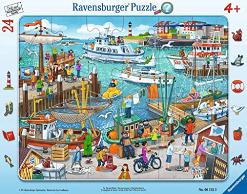 Ravensburger- Puzzle Un Giorno Al Porto, Colore Verde Teal/Turchese, 6152