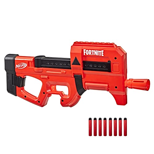 Hasbro Nerf Fortnite, Compact Smg, Blaster Lancia Dardi Motorizzato, Ultra Red Wrap, Caricatore Interno Con 8 Dardi, Contiene 8 Dardi Nerf Elite In Go