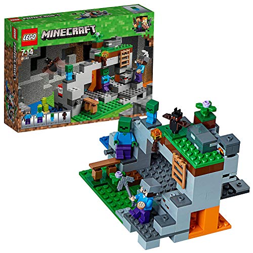 Lego Minecraft La Caverna Dello Zombie, Set Di Costruzioni Con Minifigure Di Steve, Zombie E Baby Zombie, Giocattoli Per Bambini, 21141