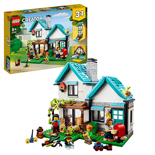 Lego Creator Casa Accogliente, Set 3 In 1 Con Modellini Da Costruire Con 3 Case Giocattolo Differenti E Minifigure, Idea Regalo Per Bambini, Bambine,