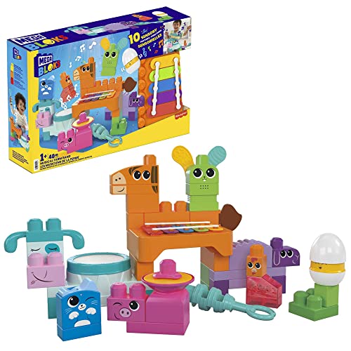 Mega Bloks - Banda Fattoria Musicale, Playset Educativo Da Costruire Con 45 Blocchi, Include 6 Spartiti, 10 Funzioni Sensoriali E Tanti Amici Animali,