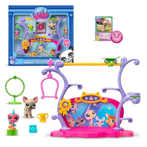 Bandai - Littlest Pet Shop - Set Pets Got Talent - Set Di Gioco Con 2 Animali, Scenografia E Accessori - Bf00558