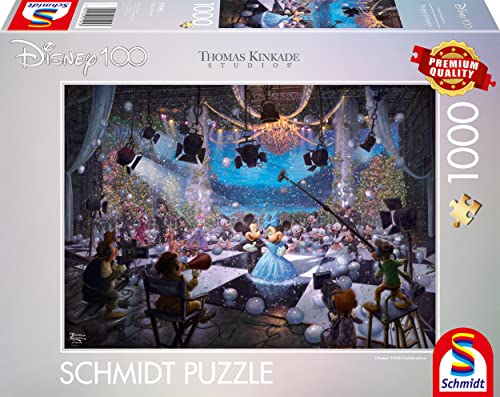 Schmidt Spiele 57595 Thomas Kinkade, Disney, Speciale 100 Anni 1, Edizione Limitata, Puzzle Da 1000 Pezzi, Colore Nero