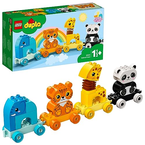 Lego Duplo My First Il Treno Degli Animali, Giocattolo Con Elefante, Tigre, Panda E Giraffa Da Costruire, Giochi Educativi Per Bambini E Bambine Da 1,