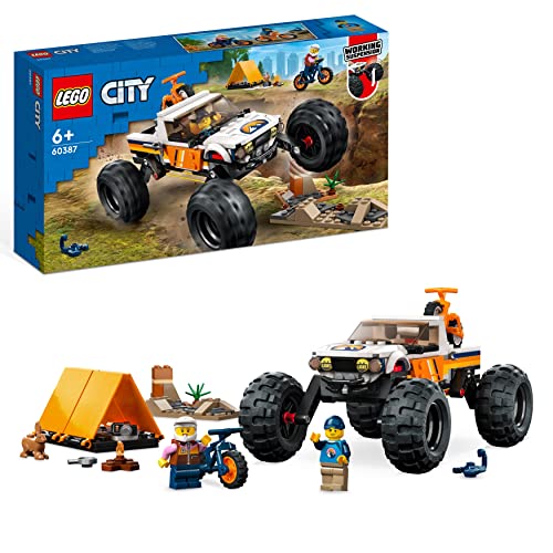 Lego City Avventure Sul Fuoristrada 4X4, Veicolo Giocattolo Stile Monster Truck Con Sospensioni Funzionanti E 2 Mountain Bike, Giochi Per Bambini 6038