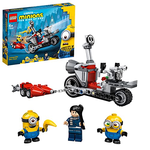Lego Minions Moto Da Inseguimento, Giocattolo Con I Personaggi Dei Minion Gru, Bob E Stuart, 75549