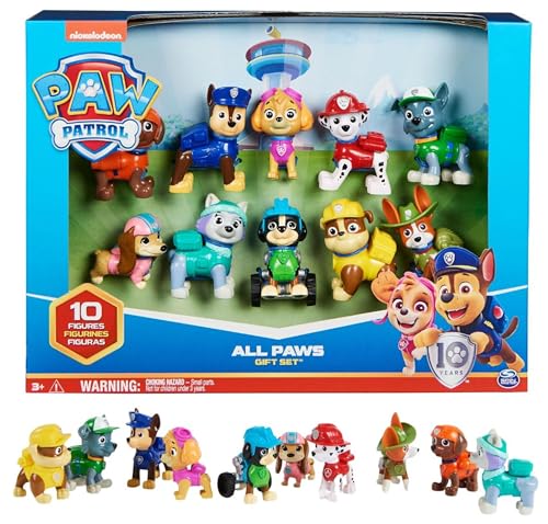 Paw Patrol, Confezione Regalo Anniversario 10 Anni, Personaggi Collezione, 10 Cuccioli Inclusi, Giochi Bambini Dai 3 Anni In Su