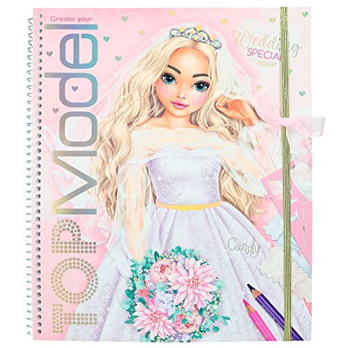 Depesche 12393 Crea Il Tuo Speciale Matrimonio Topmodel-Libro 60 Pagine Per Creare Bellissimi Abiti, Inclusi Fogli Di Adesivi, Modelli E Campioni Di T