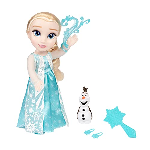 Disney Princess – Bambola 38Cm La Mia Amica Elsa Cantante, Con I Suoi Abiti Iconici, Gli Accessori E Il Suo Piccolo Amico Olaf, Canta Le Canzoni Origi