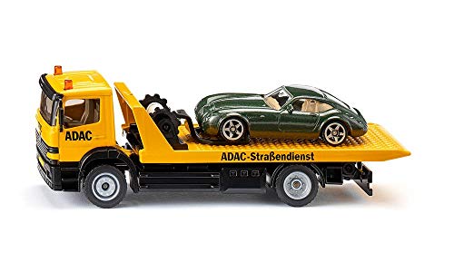 Siku 2712, Carro Attrezzi, 1:55, Metallo E Plastica, Giallo, Logo Adac, Con Automobile A Rimorchio Inclusa