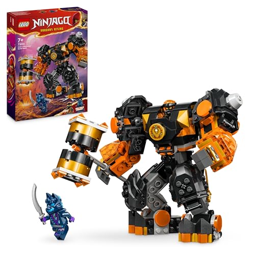 Lego Ninjago Mech Elemento Di Terra Di Cole, Giochi D'Azione Per Bambini E Bambine Da 7 Anni, Action Figure Snodabile Da Battaglia, Giocattolo Persona