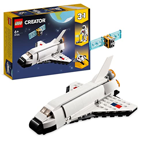 Lego Creator Space Shuttle, Set 3 In1 Con Astronauta E Astronave Giocattolo, Giochi Per Bambini E Bambine Dai 6 Anni In Su, Idea Regalo Creativa 31134