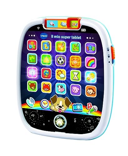 Vtech Il Mio Super Tablet, Tablet Per Bambini Con 25 Icone Interattive Ed Effetti Luminosi, Pratica Maniglia, Gioco Bambino Con Animali, Forme E Numer