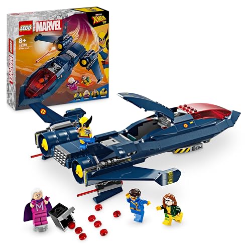 Lego Marvel X-Jet Di X-Men, Aereo Giocattolo Per Bambini E Bambine Da 8 Anni In Su, Modellino Da Costruire Di Aeroplano Con Minifigure Di Supereroi, R