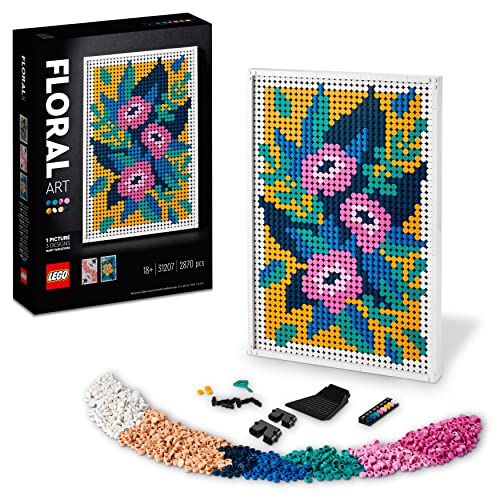 Lego Art Motivi Floreali, Set Di Decorazioni Murali 3 In 1, Attività Di Artigianato Fai Da Te, Hobby Creativo Di Botanica, Idea Regalo 31207