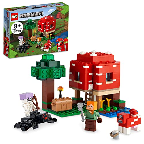 Lego Minecraft La Casa Dei Funghi, Giocattoli Per Bambini Di 8+ Anni, Idea Regalo Con Il Personaggio Di Alex 21179