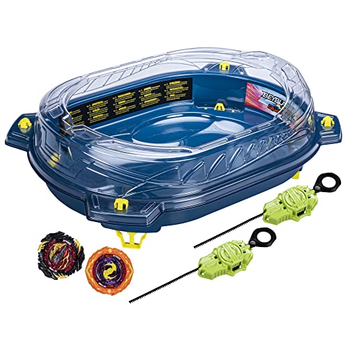 Beyblade Burst Quadstrike, Set Da Battaglia Thunder Edge, Con Beystadium, 2 Trottole E 2 Lanciatori Per Bambini E Bambine Dagli 8 Anni In Su