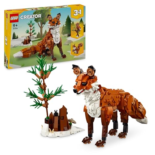 Lego Creator 3 In 1 Animali Della Foresta: Volpe Rossa Giocattolo, Giochi Per Bambini E Bambine Da 9 Anni In Su, Modelli Trasformabili In Gufo E Scoia