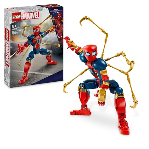 Lego Marvel Personaggio Costruibile Di Iron Spider-Man, Gioco D'Azione Per Bambini E Bambine Da 8 Anni Con Supereroe Snodabile, Action Figure Con 4 Br