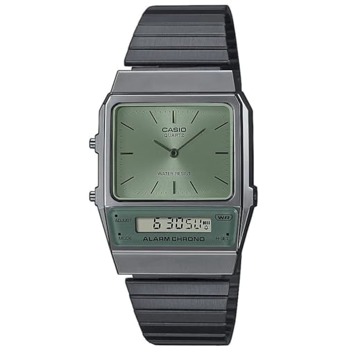 Casio Orologio Analogico-Digitale Al Quarzo Uomo Con Cinturino In Acciaio Inossidabile Aq-800Ecgg-3Aef