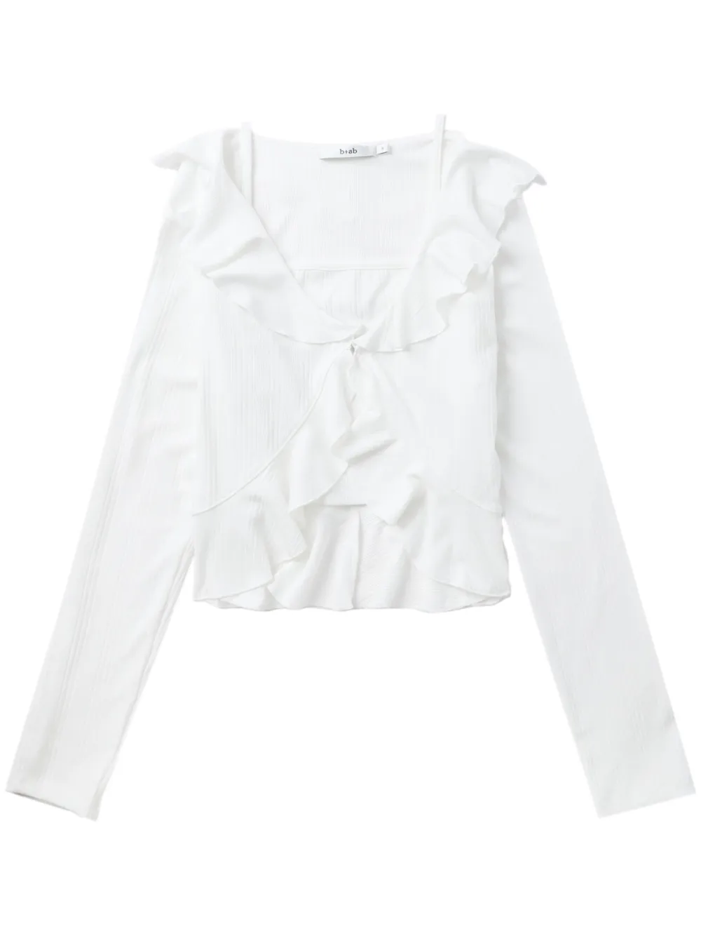 b+ab ruffled top and cardigan set - Bianco