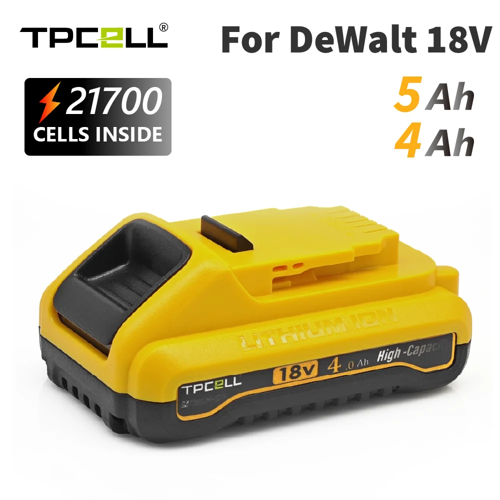 Tpcell 4Ah/5Ah Per Batteria Dewalt 20V 21700 Batteria Di Ricambio Dcb204 Compatibile Con Batteria Per Utensili Dewalt 18V/20V
