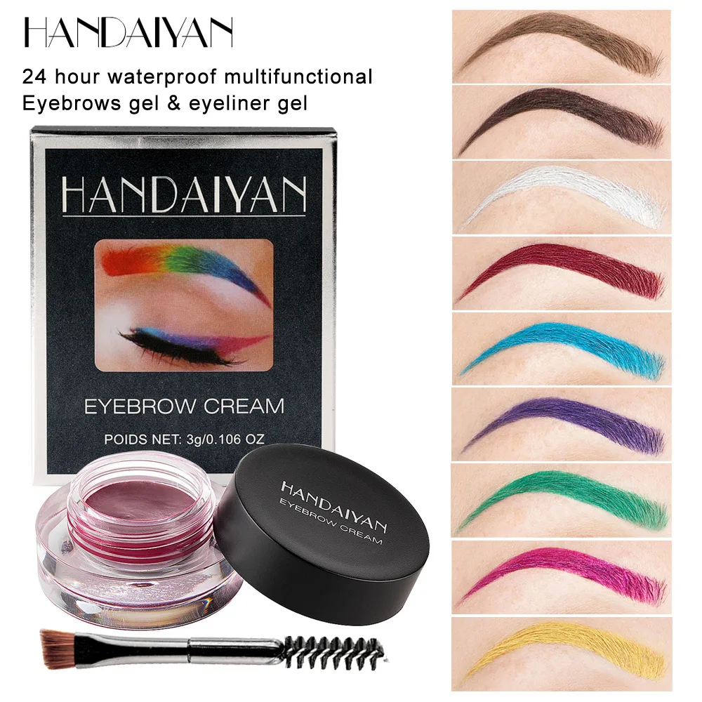 12 Colors Natural Dyeing Eyebrow Cream Make Up Set Waterproof Durable Brown Tint Eyebrows Mascara Cosplay Rendering Cosmetics