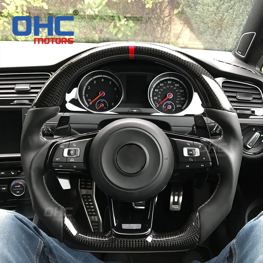Volante Per Auto Per Volkswagen Vw Golf 7 R Golf7 Mk7 Gti 7R Volante Volant Lenkrad Motori Ohc In Fibra Di Carbonio