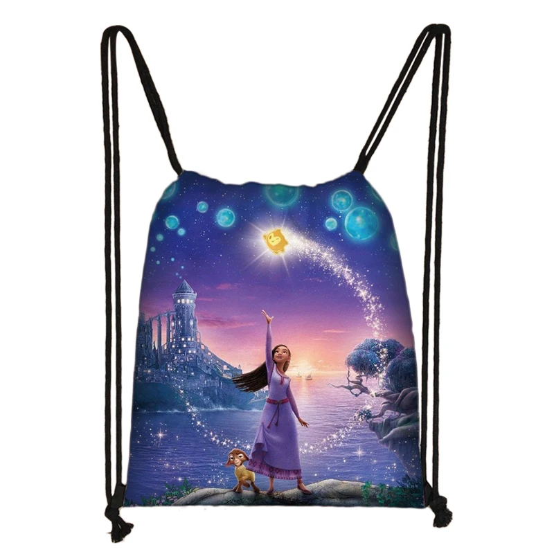 Fashion Disney Wish Borsa Casual Quotidiana Ragazzi Ragazze Zaino Borse Con Coulisse Borsa Portaoggetti Shopping Borse Da Spiaggia