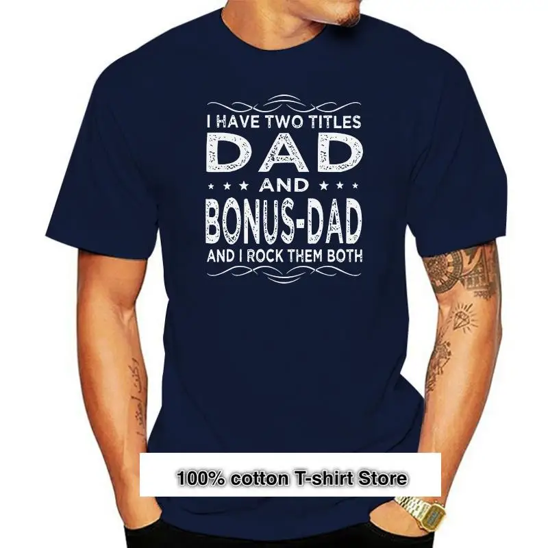 Camiseta Con Dos Nombres De Papà, Bonus Dad Y I Rock Them, Para Hombre