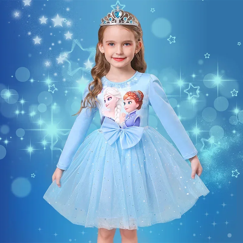 Vestito Da Compleanno Per Ragazze Vestito Frozen Elsa Festa Di Compleanno Manica Lunga Vestito Da Principessa Costumi Da Festa Per Bambini Adolescenti